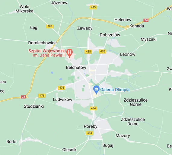 Mapa Bełchatów