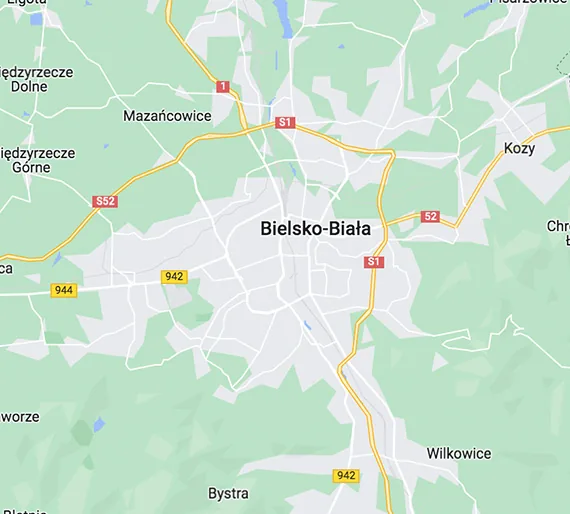 Mapa regionu - Bielsko-Biała