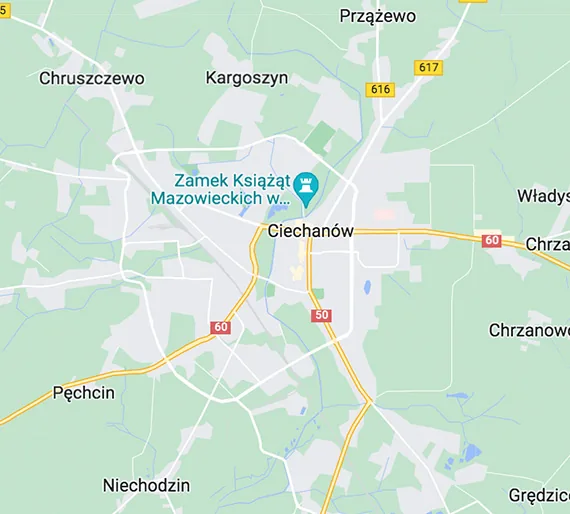 Mapa Ciechanów