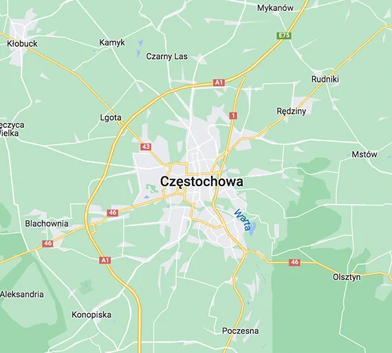 Mapa Częstochowa