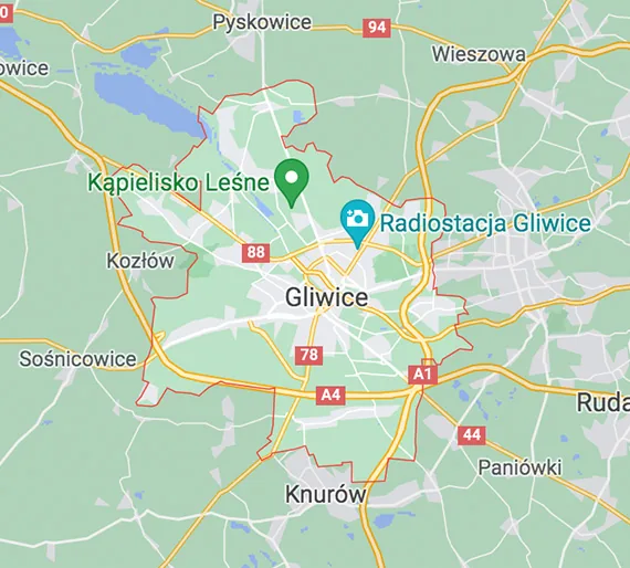 Mapa Gliwice