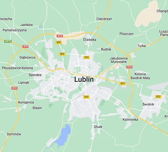 Mapa regionu - Lublin
