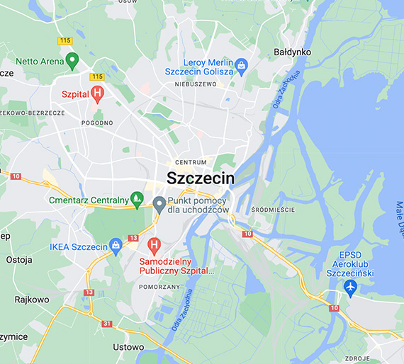 Mapa Szczecin