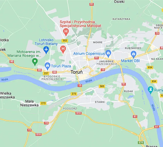 Mapa Toruń